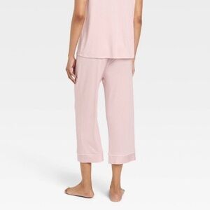 Auden Women's Cloud Knit Capri Pink Pinstriped Pajama CROP PANTS ONLY Medium